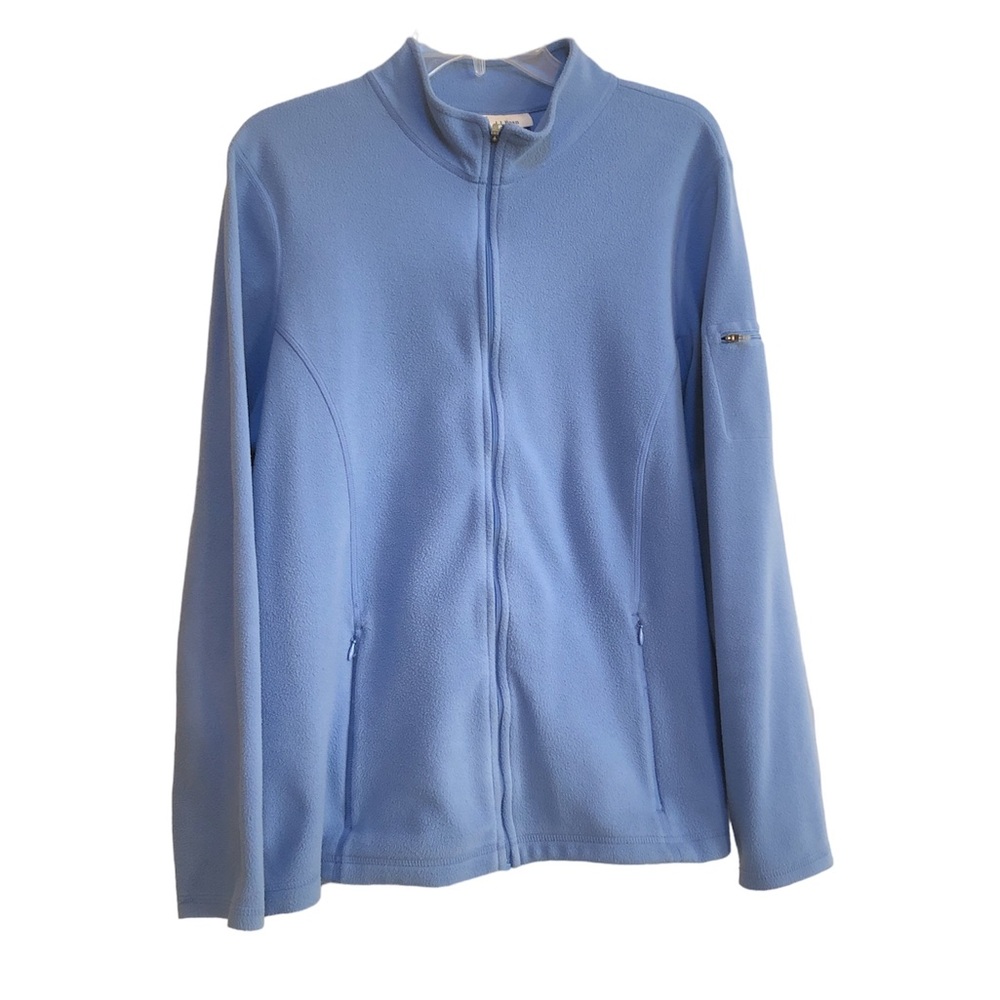 LL Bean Blue Active Fleece Zip-Front Jacket XL